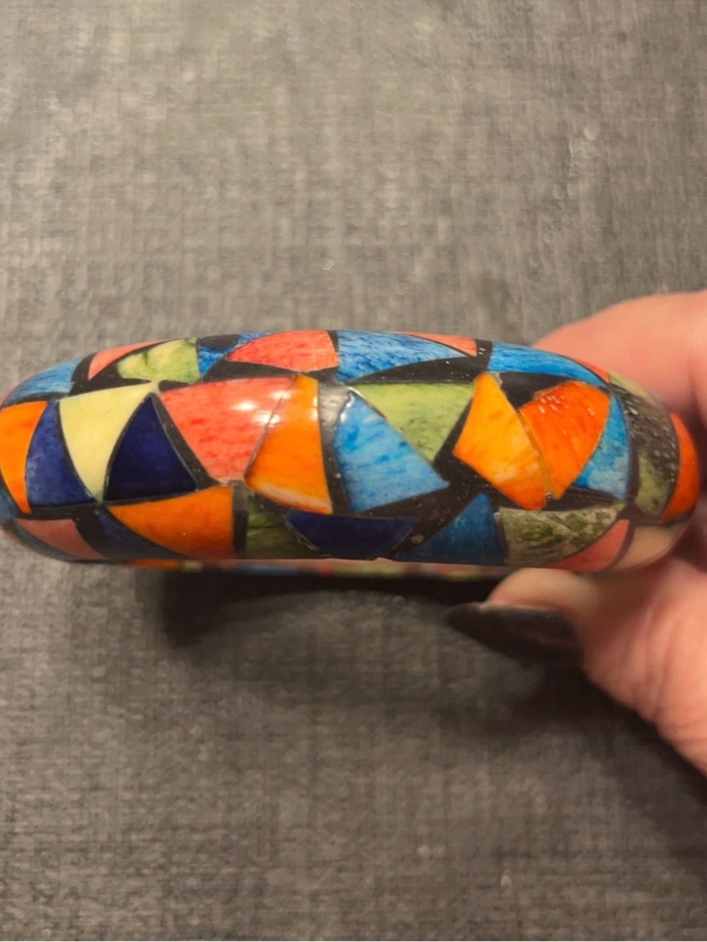 Vintage enamel wood bracelet